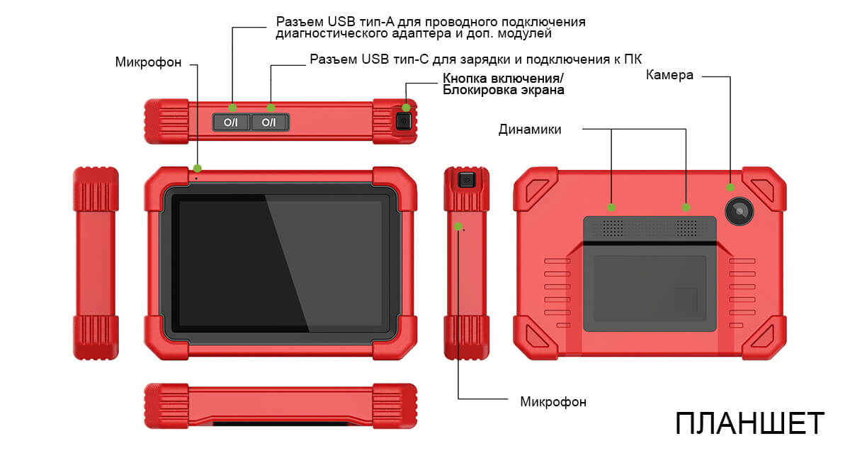 Планшетный компьютер Launch X431 Pro v. 5.0